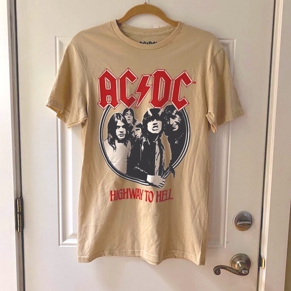 Women’s Cut Rock Tee, ACDC, Sand Beige, New, S - Picture 8 of 12